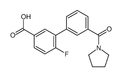 4-fluoro-3-[3-(pyrrolidine-1-carbonyl)phenyl]benzoic acid Structure