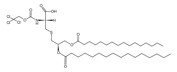 S-<2,3-Bis(palmitoyloxy)-(2R)-propyl>-N-2,2,2-trichloroethoxycarbonyl-(R)-cysteine结构式