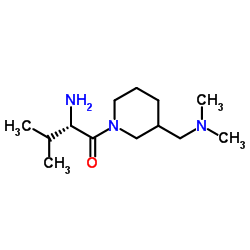 (2S)-2-Amino-1-{3-[(dimethylamino)methyl]-1-piperidinyl}-3-methyl-1-butanone结构式