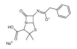 sodium,3,3-dimethyl-7-oxo-6-[(2-phenylacetyl)amino]-4-thia-1-azabicyclo[3.2.0]heptane-2-carboxylate Structure