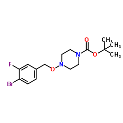 2-Methyl-2-propanyl 4-[(4-bromo-3-fluorobenzyl)oxy]-1-piperazinecarboxylate Structure