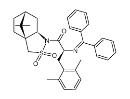 (S)-1-((3aS,6R,7aR)-8,8-dimethyl-2,2-dioxidotetrahydro-3H-3a,6-methanobenzo[c]isothiazol-1(4H)-yl)-3-(2,6-dimethylphenyl)-2-((diphenylmethylene)amino)propan-1-one结构式