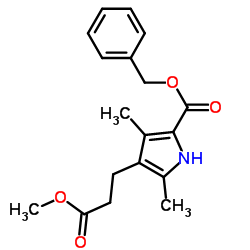 benzyl 4-(3-methoxy-3-oxopropyl)-3,5-dimethyl-1H-pyrrole-2-carboxylate structure