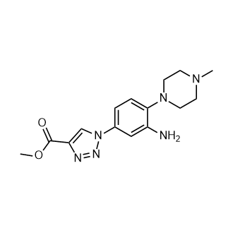 Methyl1-(3-amino-4-(4-methylpiperazin-1-yl)phenyl)-1H-1,2,3-triazole-4-carboxylate Structure