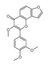 2-(3,4-dimethoxy-phenyl)-3-methoxy-furo[2,3-h]chromen-4-one结构式