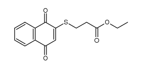 2-[2-(ethoxycarbonyl)ethyl]thio-1,4-naphthoquinone structure