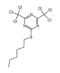 2-Hexylthio-4,6-bis(trichloromethyl)-1,3,5-triazine Structure