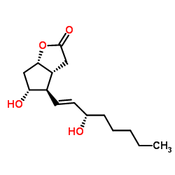 (3AR,4R,5R,6aS)-5-Hydroxy-4-((S,E)-3-hydroxyoct-1-en-1-yl)hexahydro-2H-cyclopenta[b]furan-2-one structure