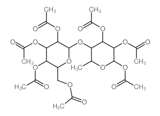 b-D-Glucopyranose,6-deoxy-4-O-(2,3,4,6-tetra-O-acetyl-a-D-glucopyranosyl)-,triacetate (9CI)结构式