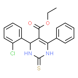 ethyl 4-(2-chlorophenyl)-6-phenyl-2-thioxo-1,2,3,4-tetrahydropyrimidine-5-carboxylate结构式