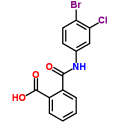 2-[(4-bromo-3-chloroanilino)carbonyl]benzoic acid structure