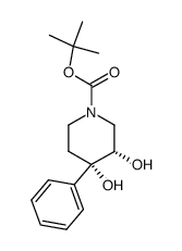 tert-butyl 3,4-dihydroxy-4-phenyl-piperidine-1-carboxylate结构式