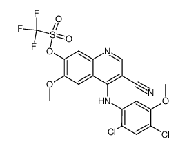 3-cyano-4-[(2,4-dichloro-5-methoxyphenyl)amino]-6-methoxyquinolin-7-yl trifluoromethanesulfonate结构式