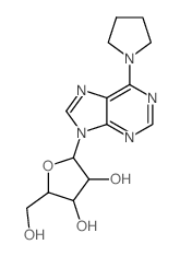 2-(hydroxymethyl)-5-(6-pyrrolidin-1-ylpurin-9-yl)oxolane-3,4-diol Structure
