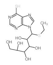 9-(1-ethylsulfanyl-2,3,4,5,6-pentahydroxy-hexyl)-3H-purine-6-thione structure