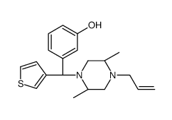 3-[(S)-[(2S,5R)-2,5-dimethyl-4-prop-2-enylpiperazin-1-yl]-thiophen-3-ylmethyl]phenol结构式