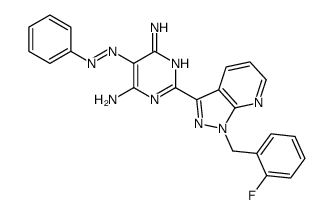 2-[1-(2-Fluorobenzyl)-1H-pyrazolo[3,4-b]pyridin-3-yl]-5-[(E)-phen yldiazenyl]-4,6-pyrimidinediamine Structure