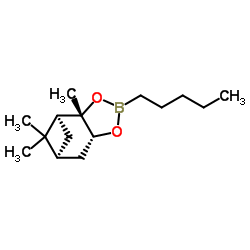 (1S,2S,6R,8S)-2,9,9-Trimethyl-4-pentyl-3,5-dioxa-4-boratricyclo[6.1.1.02,6]decane Structure