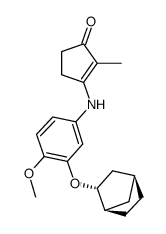 (-)-3-[3-[(1R, 2R, 4S)-bicyclo[2.2.1]hept-2-yloxy]-4-methoxyanilino]-2-methyl-2-cyclopenten-1-one结构式
