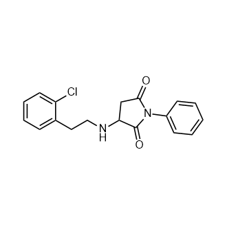 3-((2-氯苯乙基)氨基)-1-苯基吡咯烷-2,5-二酮结构式