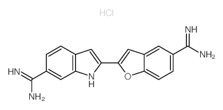 2-(5-carbamimidoyl-1-benzofuran-2-yl)-1H-indole-6-carboximidamide,hydrochloride结构式