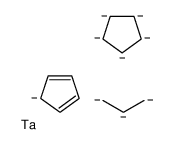 cyclopenta-1,3-diene, cyclopentane, propane, tantalum Structure