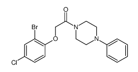 2-(2-bromo-4-chlorophenoxy)-1-(4-phenylpiperazin-1-yl)ethanone结构式