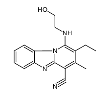 2-ethyl-1-(2-hydroxyethylamino)-3-methylpyrido[1,2-a]benzimidazole-4-carbonitrile结构式