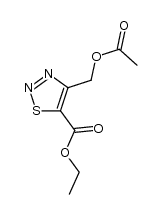 4-acetoxymethyl-[1,2,3]thiadiazole-5-carboxylic acid ethyl ester Structure