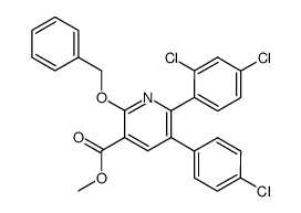 2-Benzyloxy-5-(4-chloro-phenyl)-6-(2,4-dichloro-phenyl)-nicotinic acid methyl ester结构式