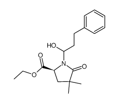 ethyl (2S)-1-(1-hydroxy-3-phenylpropyl)-4,4-dimethyl-5-oxopyrrolidine-2-carboxylate结构式