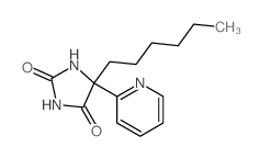 5-hexyl-5-pyridin-2-yl-imidazolidine-2,4-dione结构式