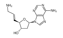 (2R,3S,5R)-2-[(E)-3-aminoprop-1-enyl]-5-(6-amino-9H-purin-9-yl)-2,3,4,5-tetrahydrofuran-3-ol结构式