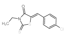 5-[(4-chlorophenyl)methylidene]-3-ethyl-2-sulfanylidene-thiazolidin-4-one structure