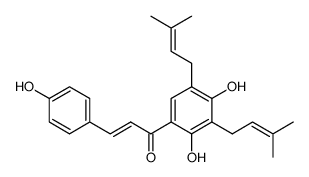 3',5'-di-C-prenyl,2',4'-4-trihydroxy chalcone结构式