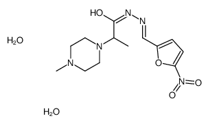2-(4-methylpiperazin-1-yl)-N-[(E)-(5-nitrofuran-2-yl)methylideneamino]propanamide,dihydrate Structure
