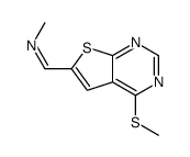 N-[4-(甲基硫代)噻吩并[2,3-d]嘧啶-6-基亚甲基]甲胺结构式