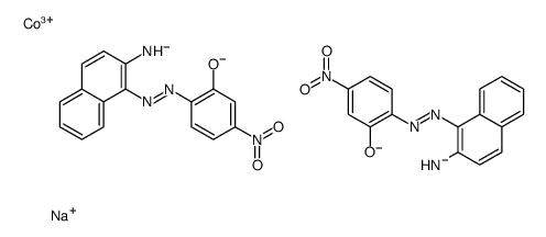 sodium bis[2-[(2-amino-1-naphthyl)azo]-5-nitrophenolato(2-)]cobaltate(1-)结构式