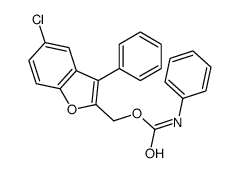 (5-chloro-3-phenyl-1-benzofuran-2-yl)methyl N-phenylcarbamate结构式