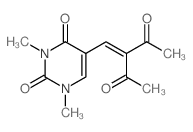 5-(2-acetyl-3-oxo-but-1-enyl)-1,3-dimethyl-pyrimidine-2,4-dione structure