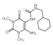 Thiourea,N-(6-amino-1,2,3,4-tetrahydro-1,3-dimethyl-2,4-dioxo-5-pyrimidinyl)-N'-(cyclohexylmethyl)-结构式