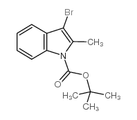 3-溴-2-甲基吲哚-1-羧酸叔丁酯结构式