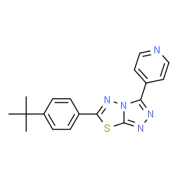 6-(4-tert-butylphenyl)-3-(4-pyridinyl)[1,2,4]triazolo[3,4-b][1,3,4]thiadiazole结构式