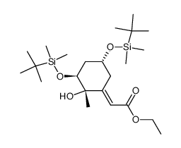 [2S-(1E,2α,3β,5α)]-[3,5-bis[[(1,1dimethylethyl)dimethylsilyl]oxy]-2-hydroxy-2-methylcyclohexylidene]acetic acid ethyl ester Structure