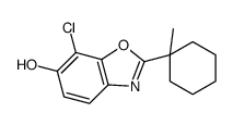 7-chloro-2-(1-methylcyclohexyl)-1,3-benzoxazol-6-ol结构式