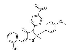 4-Thiazolidinone, 5-((2-hydroxyphenyl)methylene)-2-(4-methoxyphenyl)-2-methyl-3-(4-nitrophenyl)- Structure