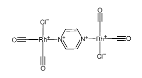 dichloro-tetracarbonyl(μ-pyrazine)dirhodium(I)结构式