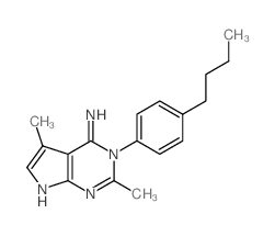4H-Pyrrolo[2,3-d]pyrimidin-4-imine,3-(4-butylphenyl)-3,7-dihydro-2,5-dimethyl-结构式
