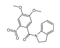2,3-dihydroindol-1-yl-(4,5-dimethoxy-2-nitrophenyl)methanone结构式