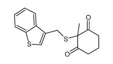 2-(1-benzothiophen-3-ylmethylsulfanyl)-2-methylcyclohexane-1,3-dione结构式